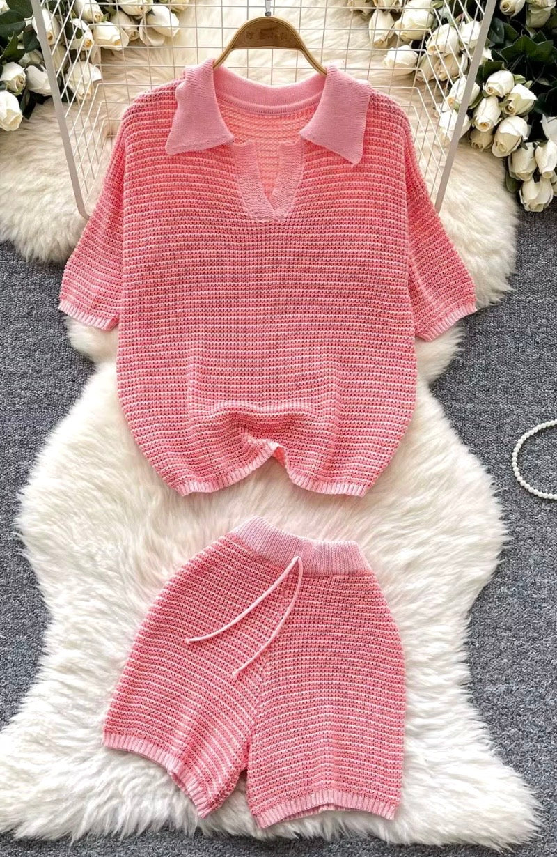 Bubblegum Breeze Knit Set (pink)π