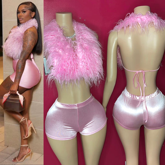 Night Out Pink Fur Set🩷🔥