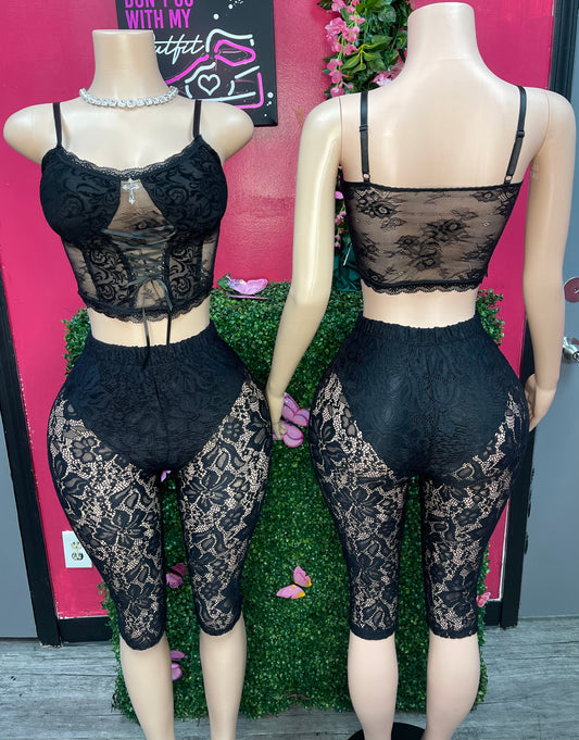 Lace Capri Set 🖤