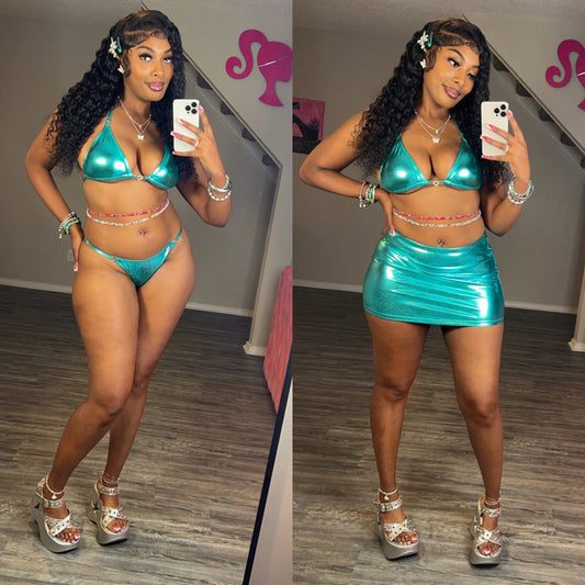 Aqua Metallic Swimsuit💦🩶